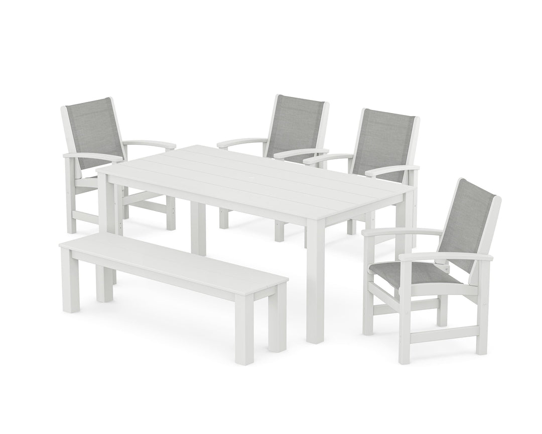POLYWOOD® Coastal 6-Piece Parsons Dining Set with Bench