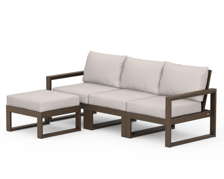 POLYWOOD® EDGE 4-Piece Modular Deep Seating Set with Ottoman