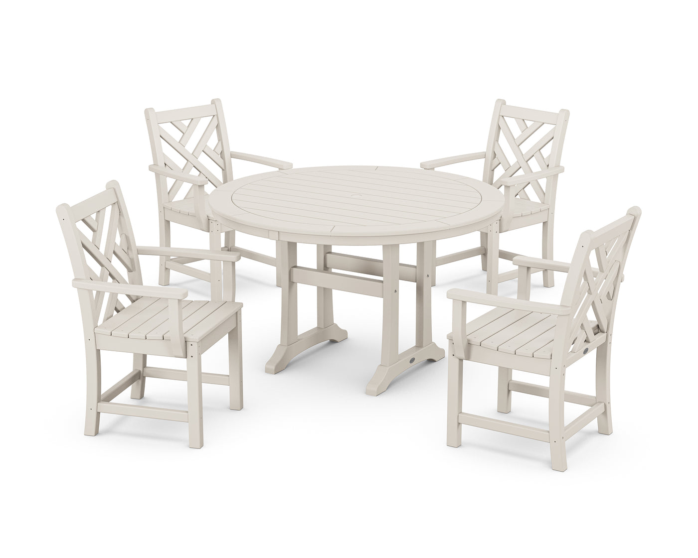 Chippendale 5-Piece Nautical Trestle Dining Arm Chair Set