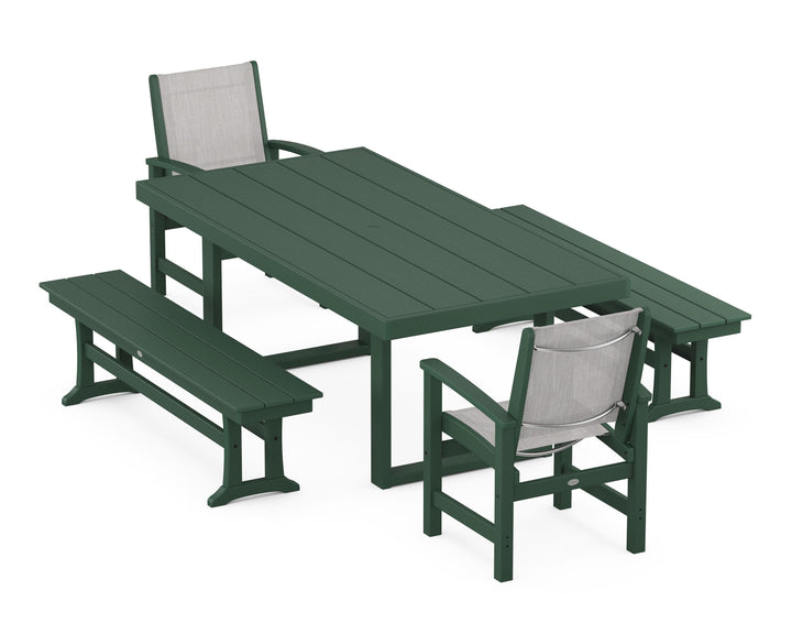 POLYWOOD® Coastal 5-Piece Dining Set with Trestle Legs