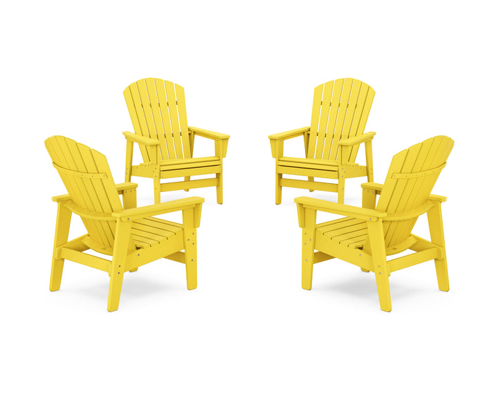 POLYWOOD® 4-Piece Nautical Grand Upright Adirondack Chair Conversation Set