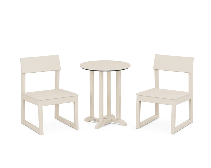 POLYWOOD® EDGE Side Chair 3-Piece Round Bistro Dining Set