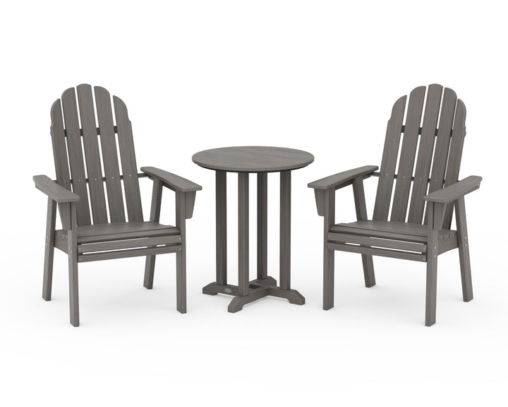 POLYWOOD® Vineyard Adirondack 3-Piece Round Bistro Dining Set