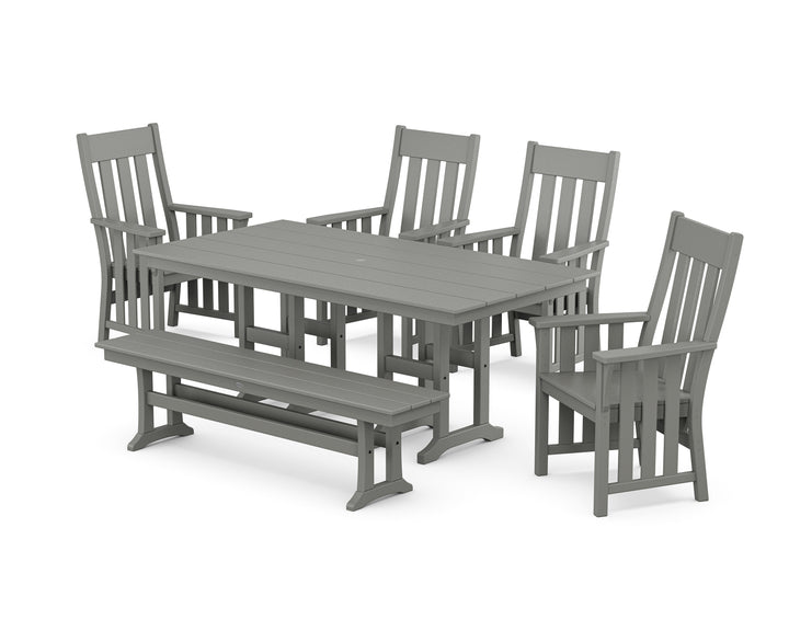 Martha Stewart by POLYWOOD® Acadia 6-Piece Farmhouse Dining Set with Bench