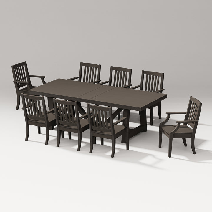 PW Designer Series Estate 9-Piece A-Frame Table Dining Set