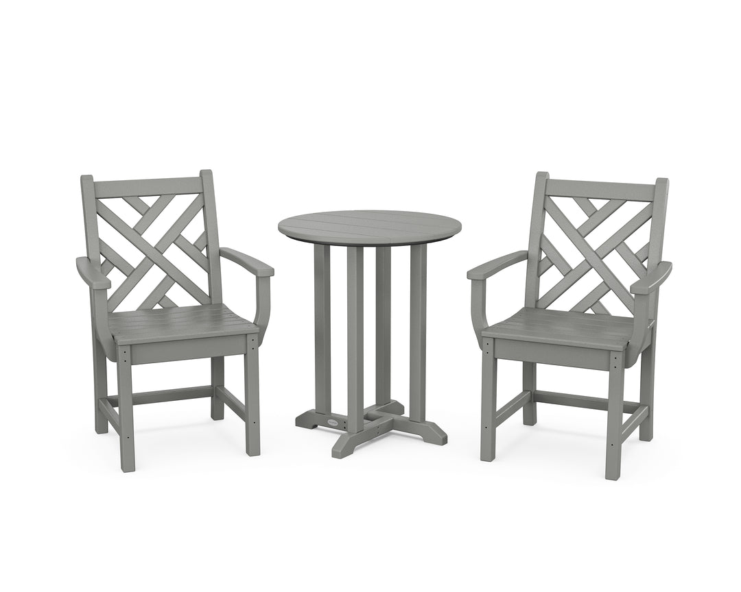 POLYWOOD® Chippendale 3-Piece Round Bistro Dining Set