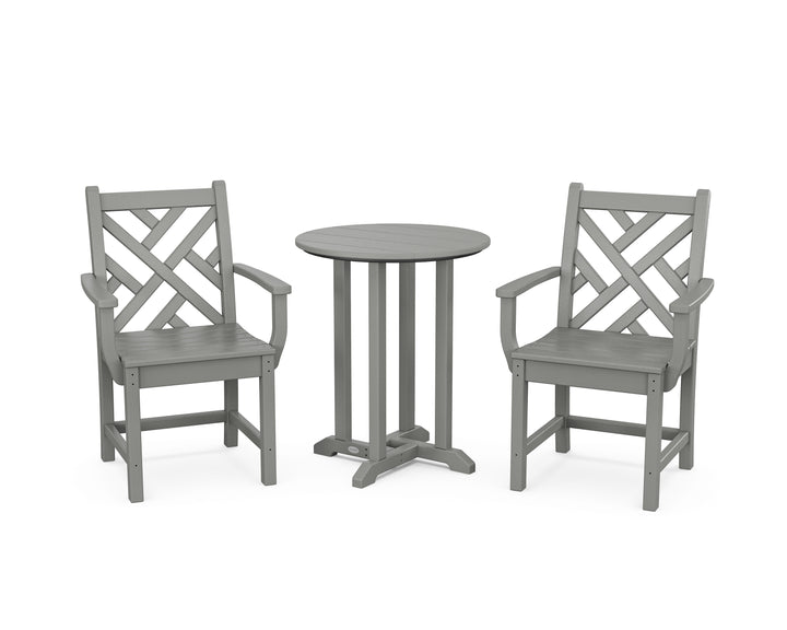 POLYWOOD® Chippendale 3-Piece Round Bistro Dining Set