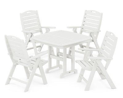 Nautical Folding Highback Chair 5-Piece Dining Set