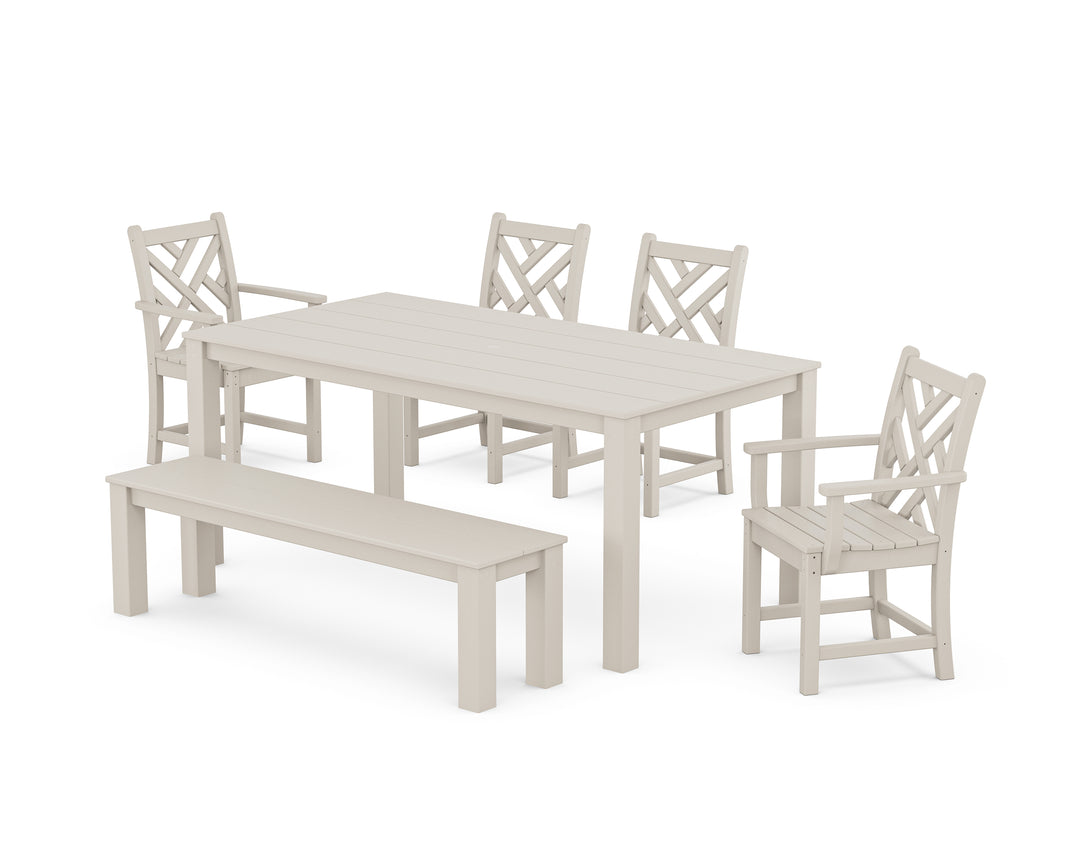 POLYWOOD® Chippendale 6-Piece Parsons Dining Set with Bench