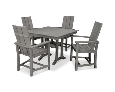 Modern Adirondack 5-Piece Farmhouse Trestle Dining Set