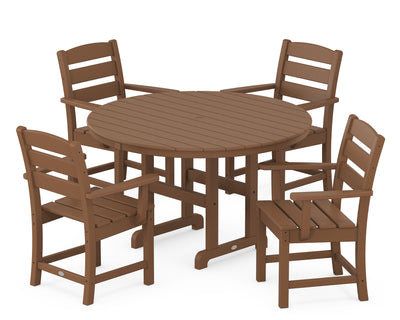 Lakeside 5-Piece Round Farmhouse Dining Set