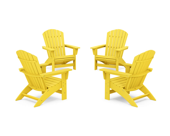 POLYWOOD® 4-Piece Nautical Grand Adirondack Chair Conversation Set