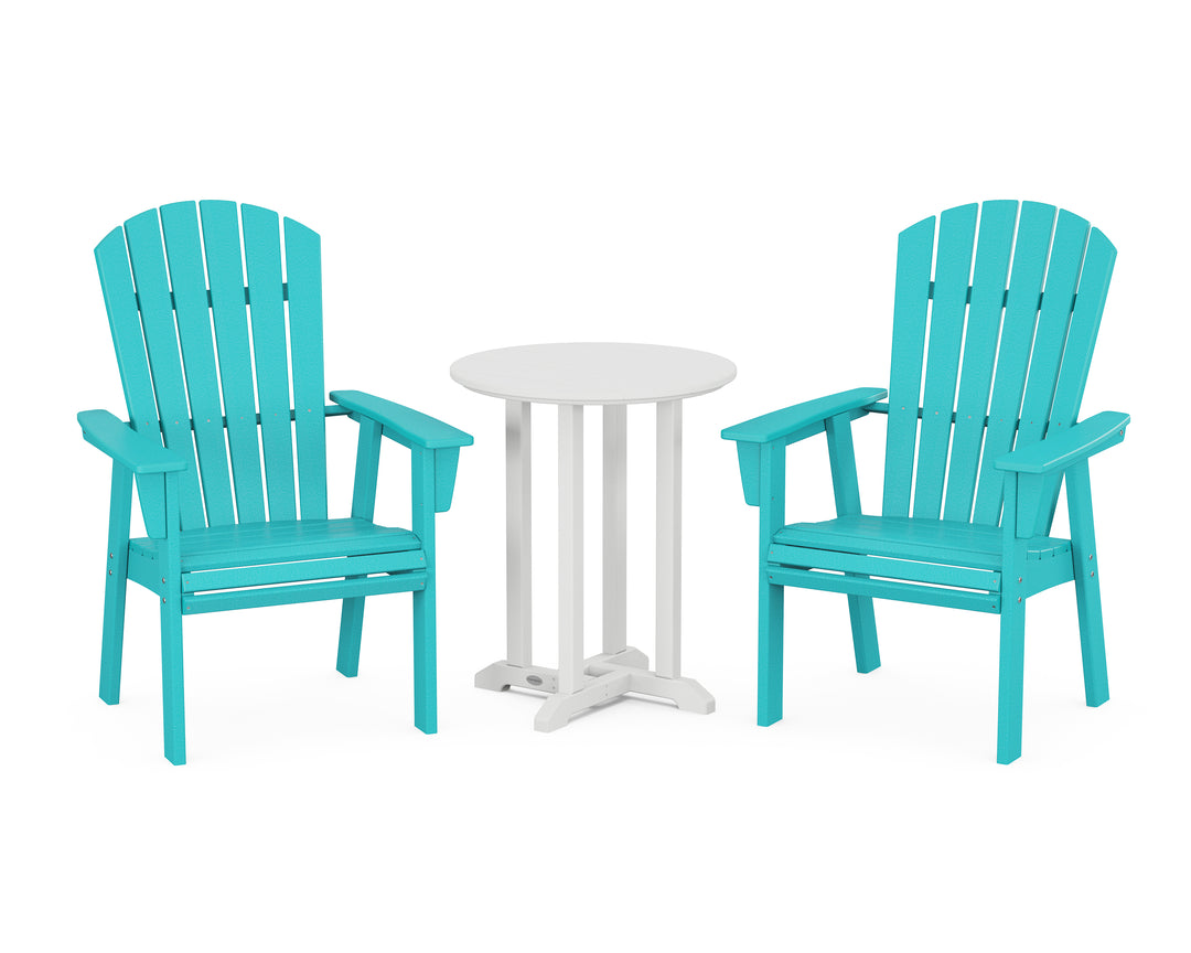 POLYWOOD® Nautical Adirondack 3-Piece Round Bistro Dining Set