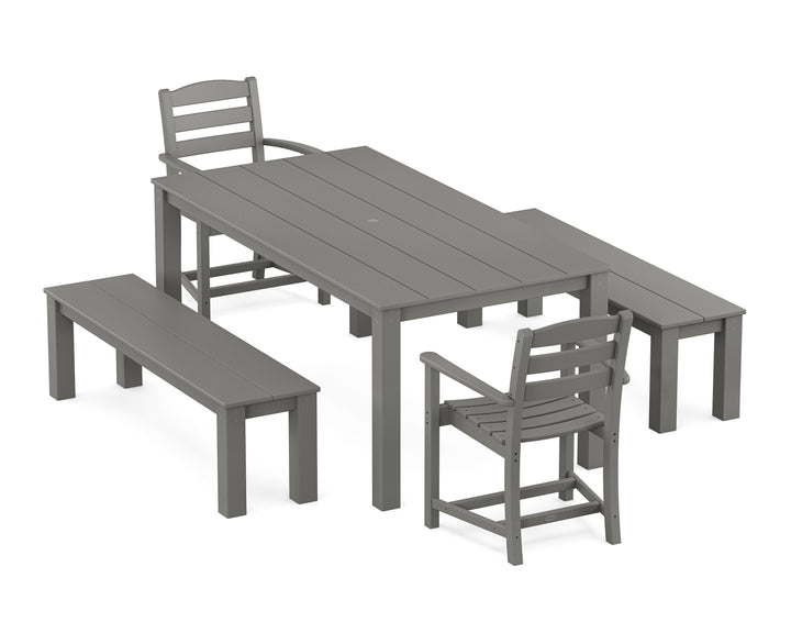 POLYWOOD® La Casa Cafe' 5-Piece Parsons Dining Set with Benches