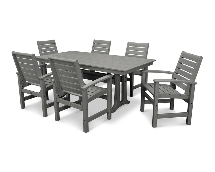 POLYWOOD® Signature 7-Piece Farmhouse Dining Set with Trestle Legs
