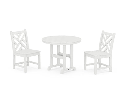 Chippendale Side Chair 3-Piece Round Dining Set