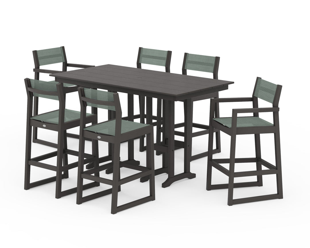 POLYWOOD® EDGE Sling 7-Piece Farmhouse Bar Set