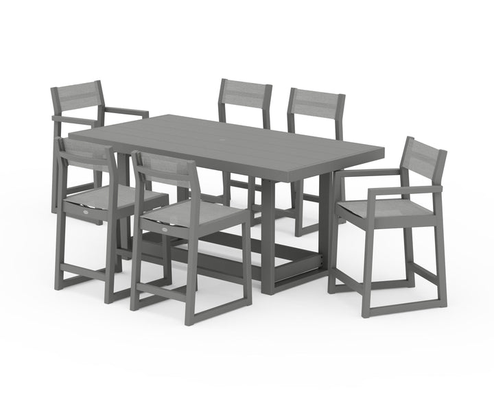 POLYWOOD® EDGE Sling 7-Piece Counter Table Set