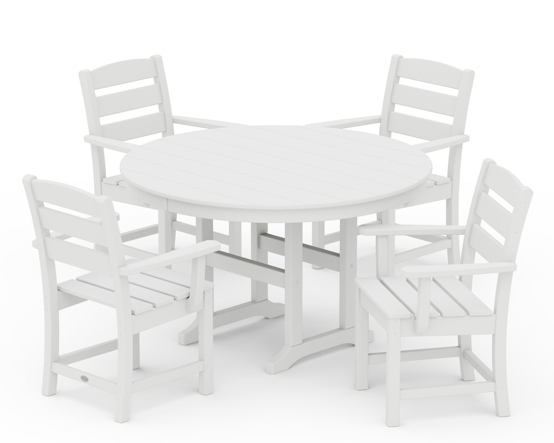 POLYWOOD® Lakeside 5-Piece Round Farmhouse Dining Set