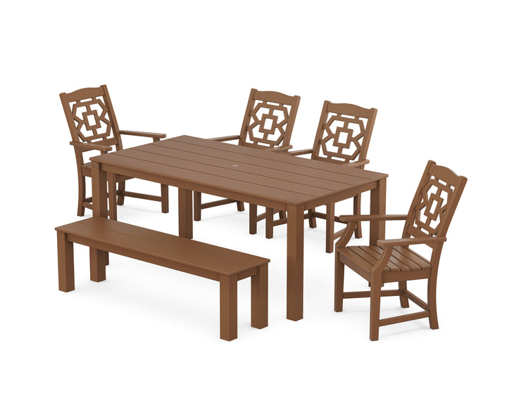 Martha Stewart by POLYWOOD® Chinoiserie 6-Piece Parsons Dining Set with Bench