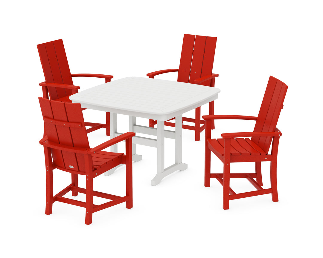 POLYWOOD® Modern Adirondack 5-Piece Dining Set with Trestle Legs