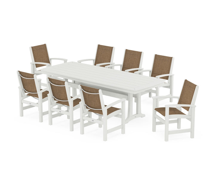 POLYWOOD® Coastal 9-Piece Dining Set with Trestle Legs