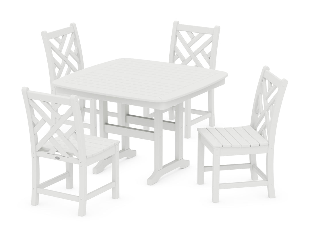 POLYWOOD® Chippendale Side Chair 5-Piece Dining Set with Trestle Legs