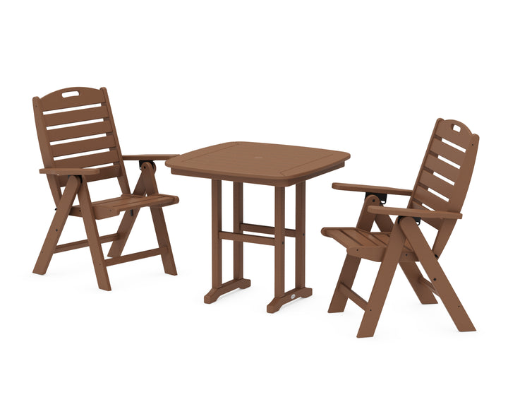 POLYWOOD® Nautical Folding Highback Chair 3-Piece Dining Set