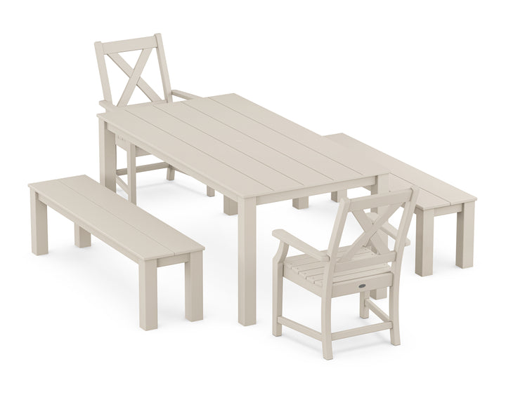 POLYWOOD® Braxton 5-Piece Parsons Dining Set with Benches