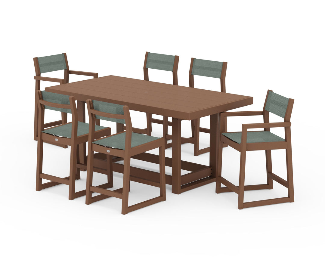 POLYWOOD® EDGE Sling 7-Piece Counter Table Set