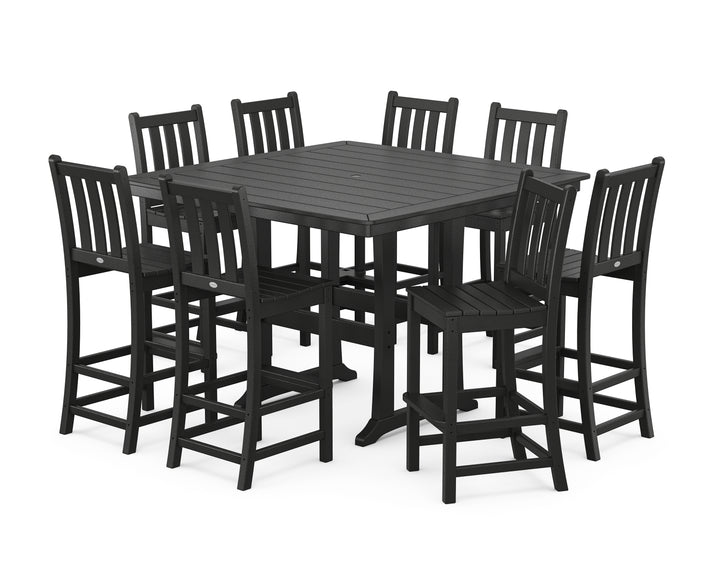 POLYWOOD® Traditional Garden 9-Piece Nautical Trestle Bar Set