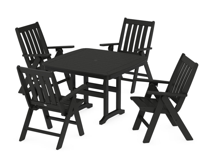 POLYWOOD® Vineyard Folding Chair 5-Piece Dining Set