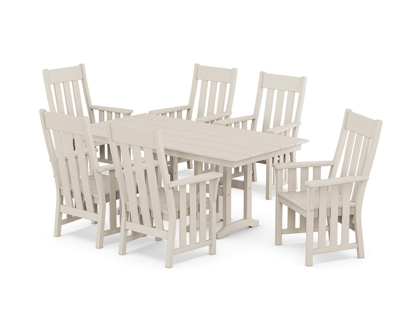 Acadia Arm Chair 7-Piece Farmhouse Dining Set