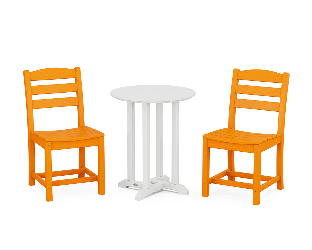 POLYWOOD® La Casa Café Side Chair 3-Piece Round Bistro Dining Set