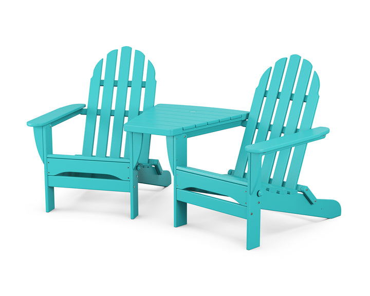 POLYWOOD® Classic Folding Adirondacks with Angled Connecting Table