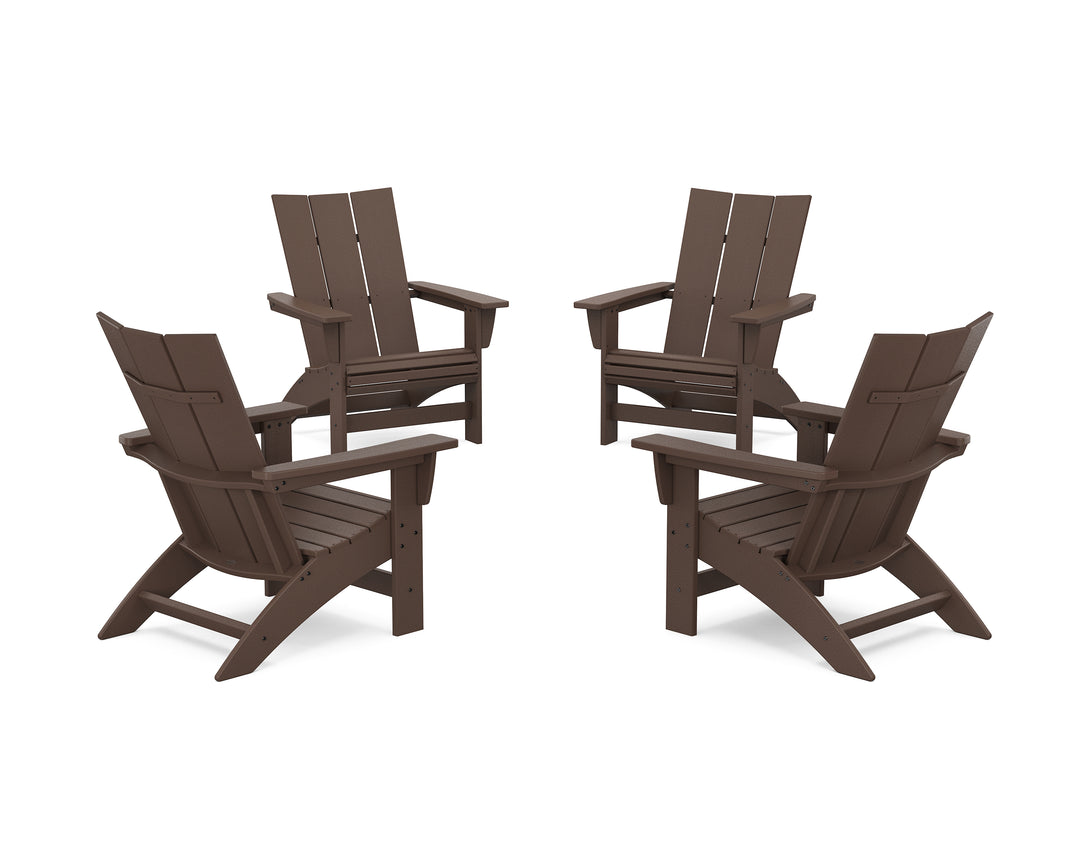POLYWOOD® 4-Piece Modern Grand Adirondack Chair Conversation Set