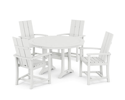 Modern Adirondack 5-Piece Round Dining Set with Trestle Legs