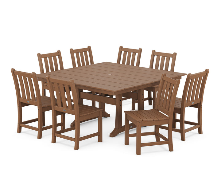 POLYWOOD® Traditional Garden 9-Piece Farmhouse Trestle Dining Set