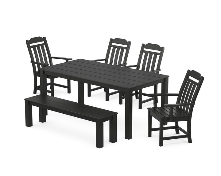 Country Living Cottage 6-Piece Parsons Dining Set with Bench
