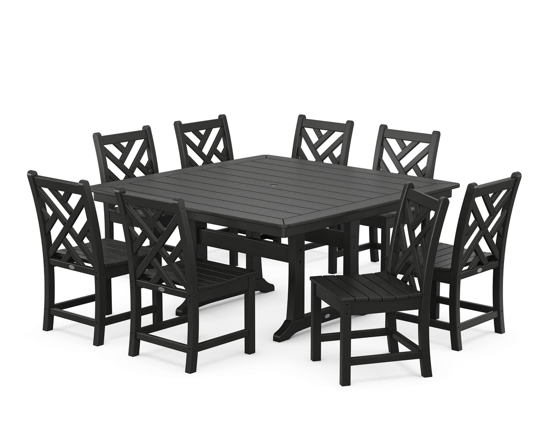 POLYWOOD® Chippendale 9-Piece Nautical Trestle Dining Set
