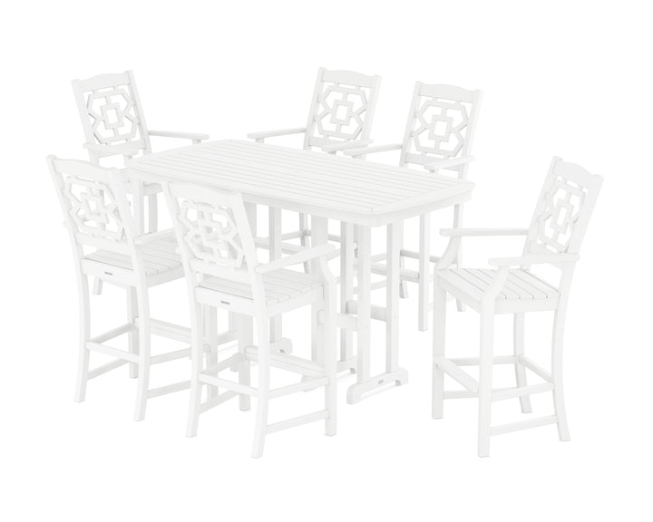 Martha Stewart by POLYWOOD® Chinoiserie Arm Chair 7-Piece Bar Set