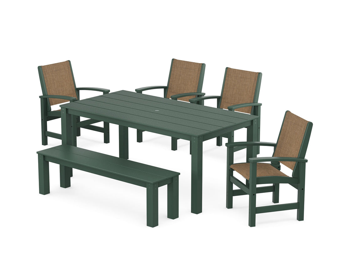 POLYWOOD® Coastal 6-Piece Parsons Dining Set with Bench