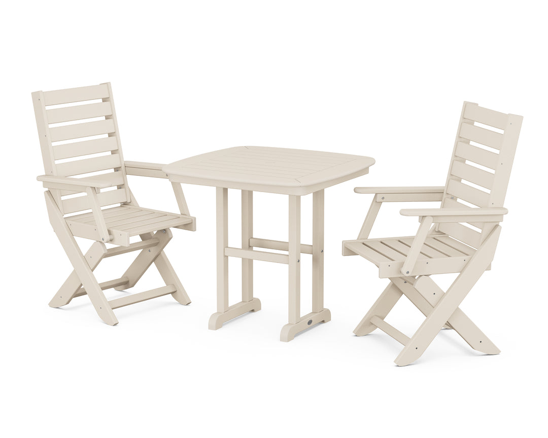POLYWOOD® Captain Folding Chair 3-Piece Dining Set
