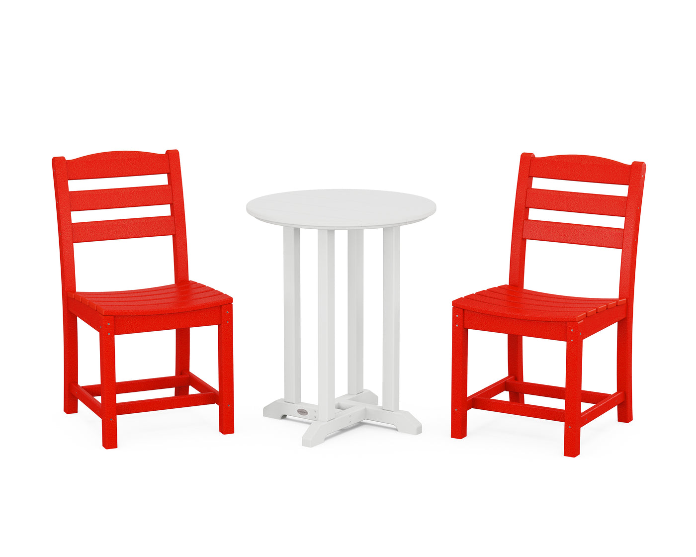 La Casa CafŽ Side Chair 3-Piece Round Bistro Dining Set