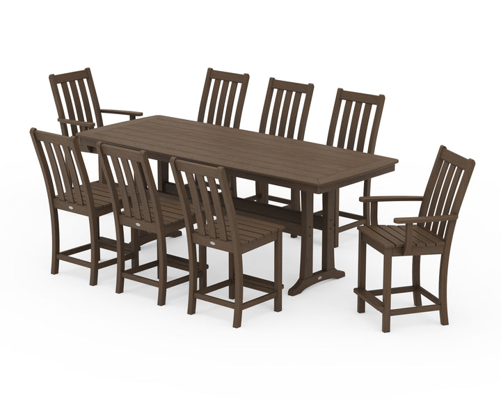 POLYWOOD® Vineyard 9-Piece Counter Set with Trestle Legs