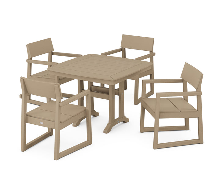 POLYWOOD® EDGE 5-Piece Dining Set with Trestle Legs