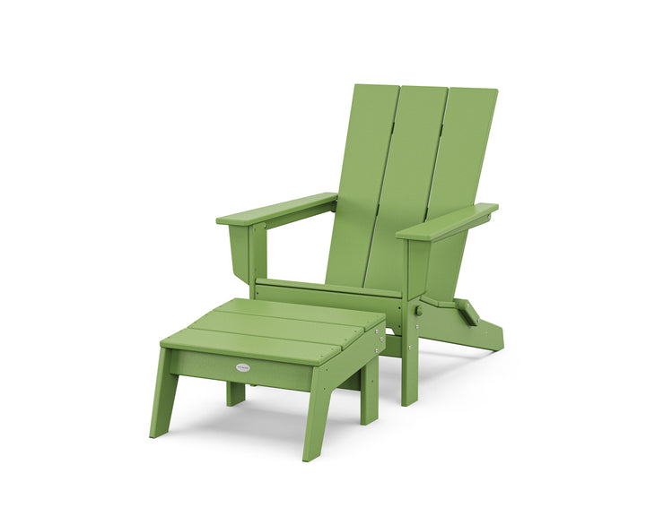 POLYWOOD® Modern Studio Folding Adirondack Chair with Ottoman