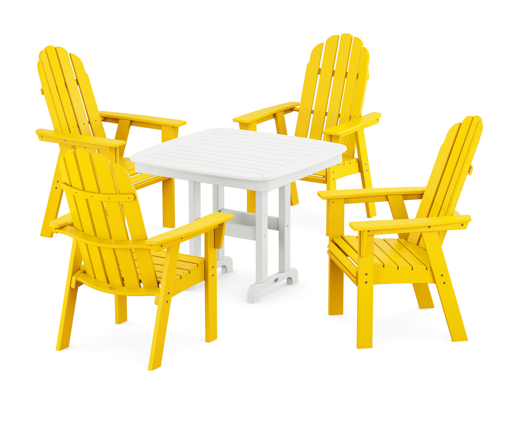 POLYWOOD® Vineyard Curveback Adirondack 5-Piece Dining Set