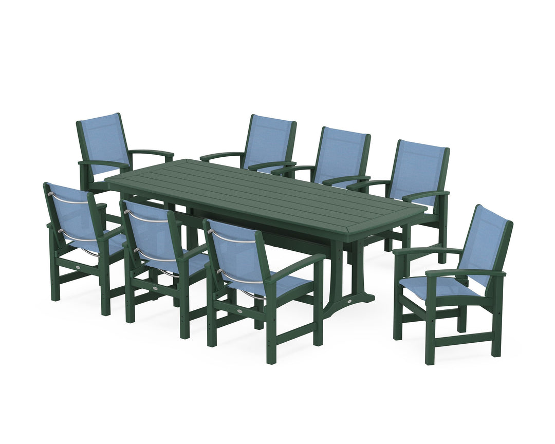 POLYWOOD® Coastal 9-Piece Dining Set with Trestle Legs