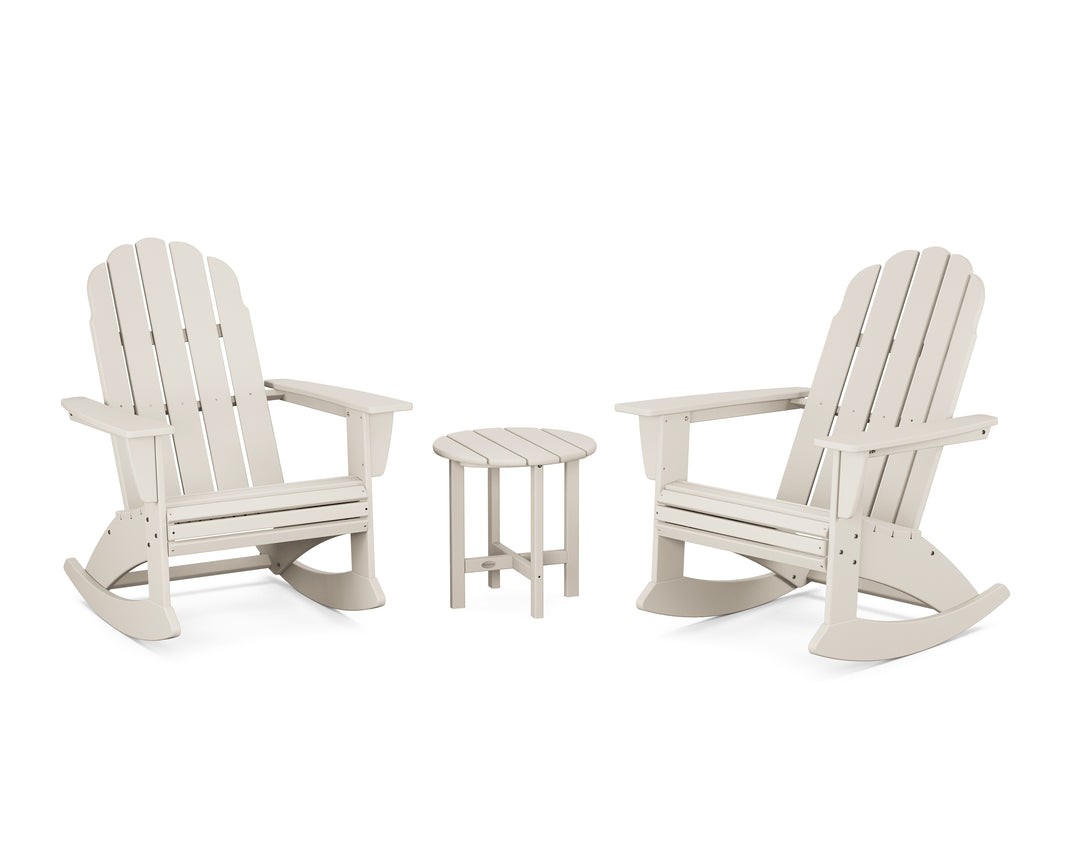 POLYWOOD® Vineyard Curveback 3-Piece Adirondack Rocking Chair Set